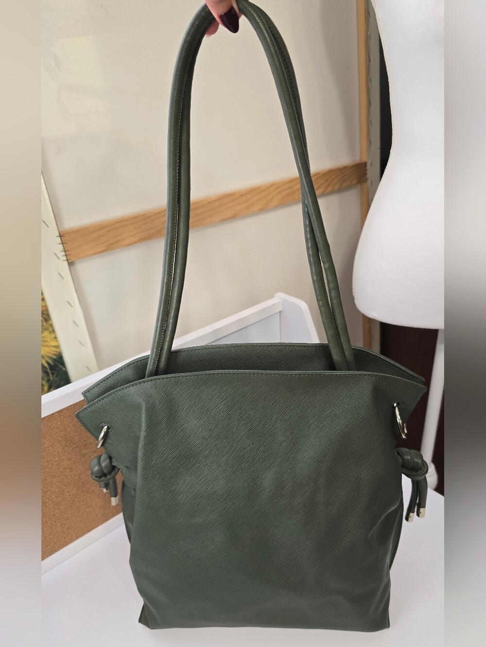 Who What Wear Olive Green Shoulder Tote Bag